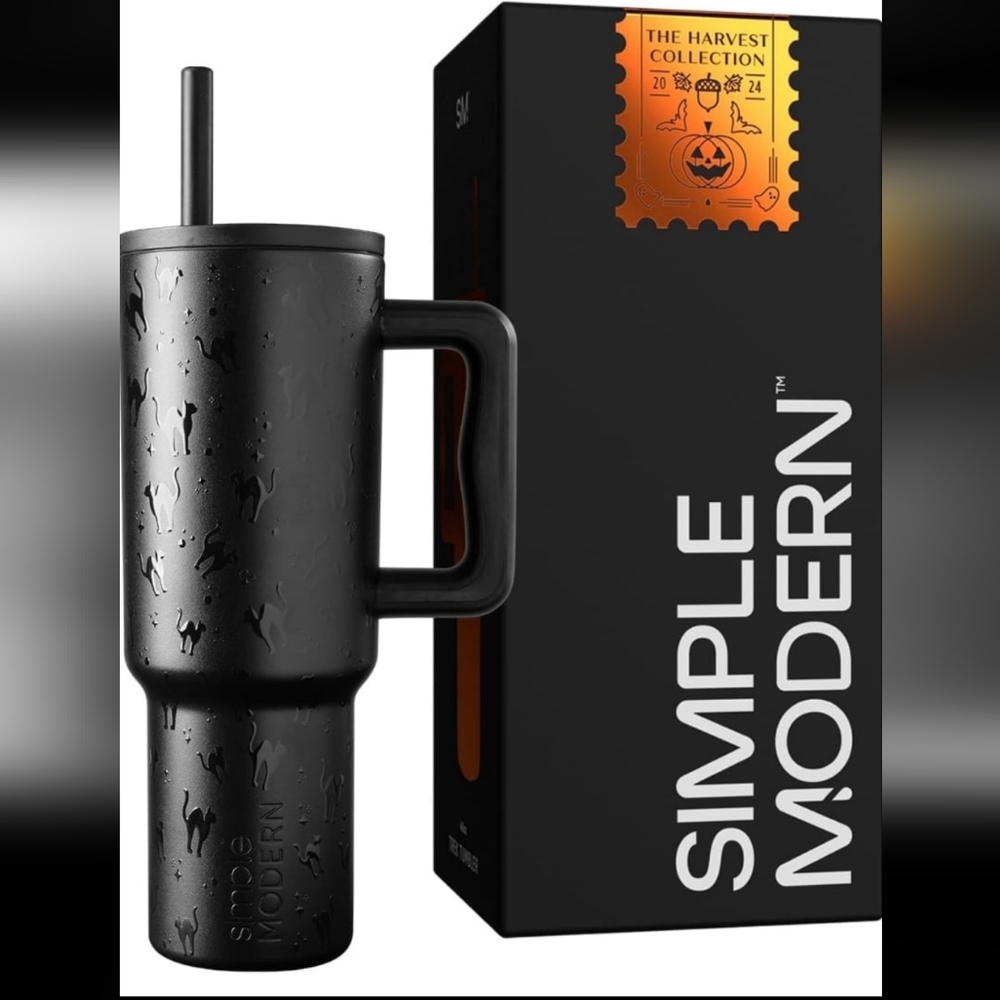 40oz Simple Modern Black Cat Tumbler